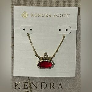 Kendra Scott Gold Disney Princess Elisa Necklace Dark Pink (looks red) crown